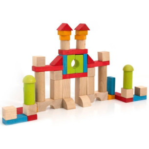 Jeu de Construction en bois 52 Pièces - JEUJURA