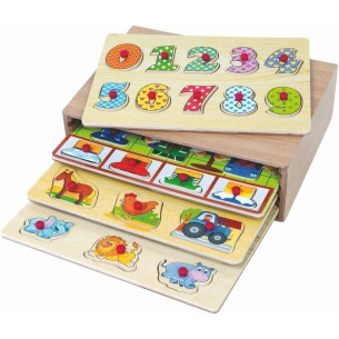 Casier 4 Puzzles en bois -...