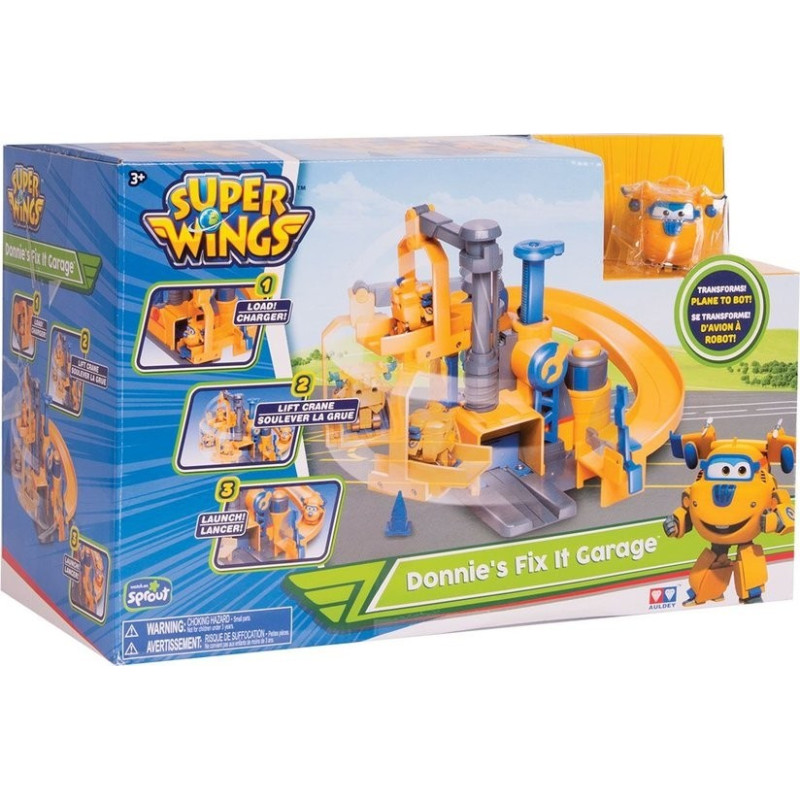 Donnie's Fix it Garage\" + 1 figurine \"Pop-Transform\" - SUPER WINGS
