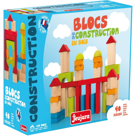Jeujura - Jeu de Constructions en Bois - 40 pièces