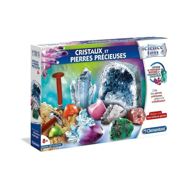 CLEMENTONI Science & Jeu - Cristaux et pierres précieuses - Jeu scientifique