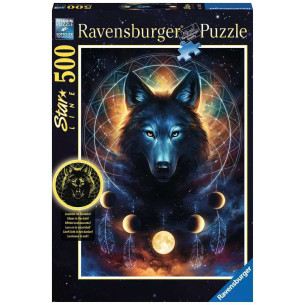 Puzzle 500 pièces - Star Line - Loup Lumineux - RAVENSBURGER