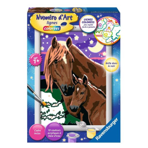 Numéro d'art mini format - Ravensburger - Chevaux à la nuit tombée