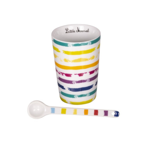 LITTLE MARCEL Coffret De 6 Gobelets 15 Cl Avec Cuillères