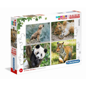 Coffret de 4 Puzzles Animaux Supercolor - CLEMENTONI