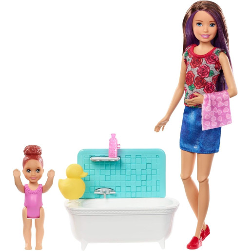 Poupée Barbie - Coffret Babysitter - Heure du bain - BARBIE