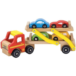 Camion transporteur de voiture en bois - ASA TOYS