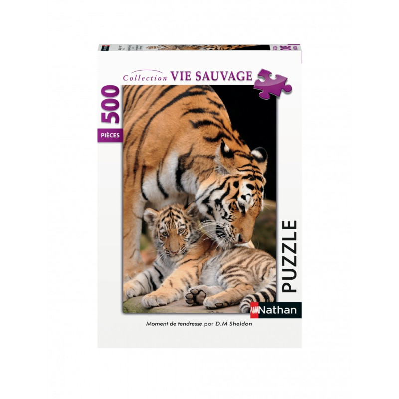 Puzzle 500 pièces Moment de tendresse Lion - NATHAN
