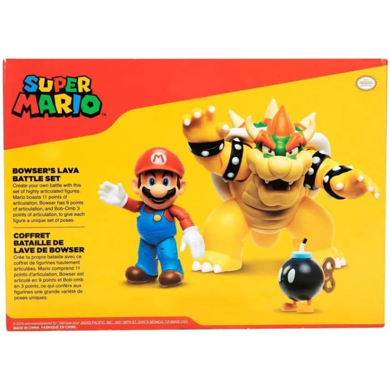 Pack 3 figurines Mario vs Bowser Lava Battle - SUPER MARIO