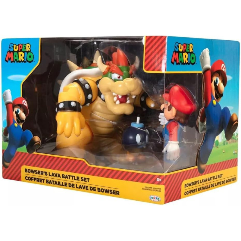Pack 3 figurines Mario vs Bowser Lava Battle - SUPER MARIO
