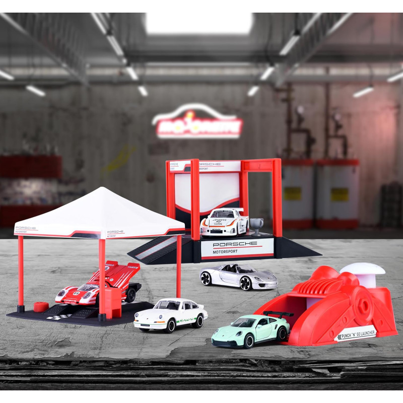 Stand de course et podium Porsche - MAJORETTE