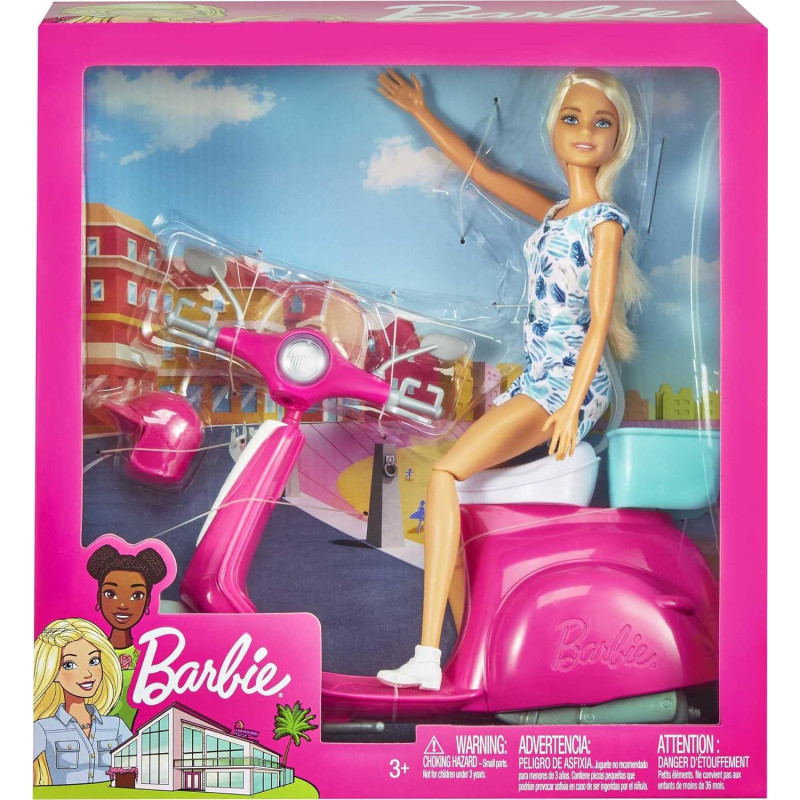 Barbie et son scooter - Barbie - MATTEL