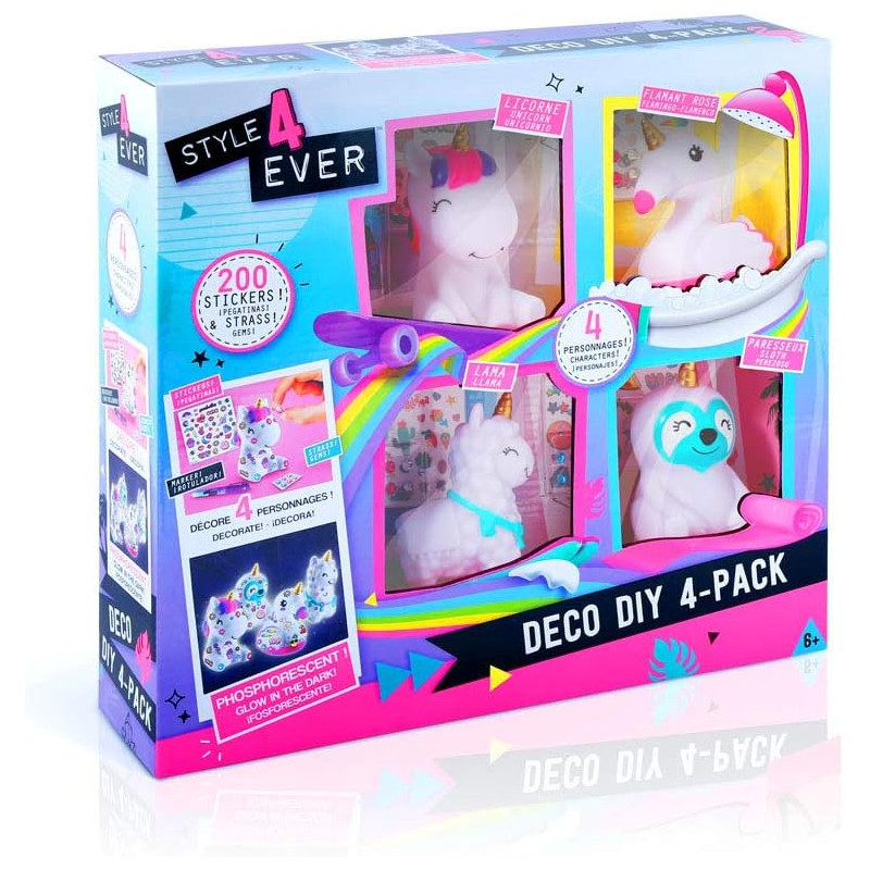 Mini Deco DIY - Mini-figurines à décorer et à personnaliser qui brillent dans le noir ! - CANAL TOYS