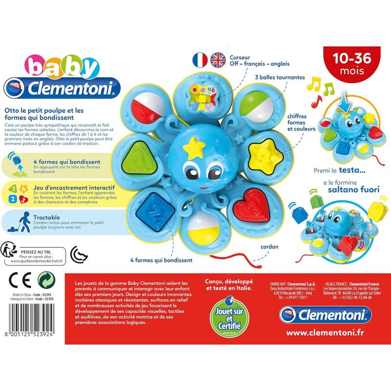 Jeu d'éveil Pieuvre trieuse de formes - CLEMENTONI
