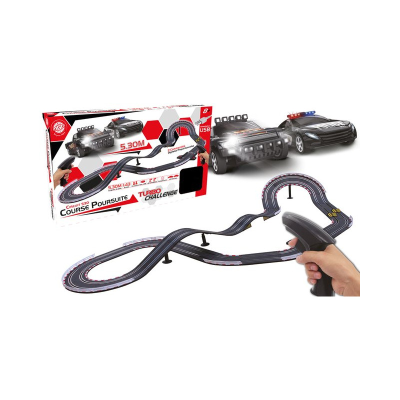 Circuit course tremplin 530 cm avec 2 voitures USB TU Multicolore