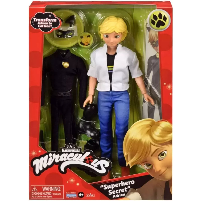 Poupée Miraculous - Adrien et 2 tenues - MIRACULOUS