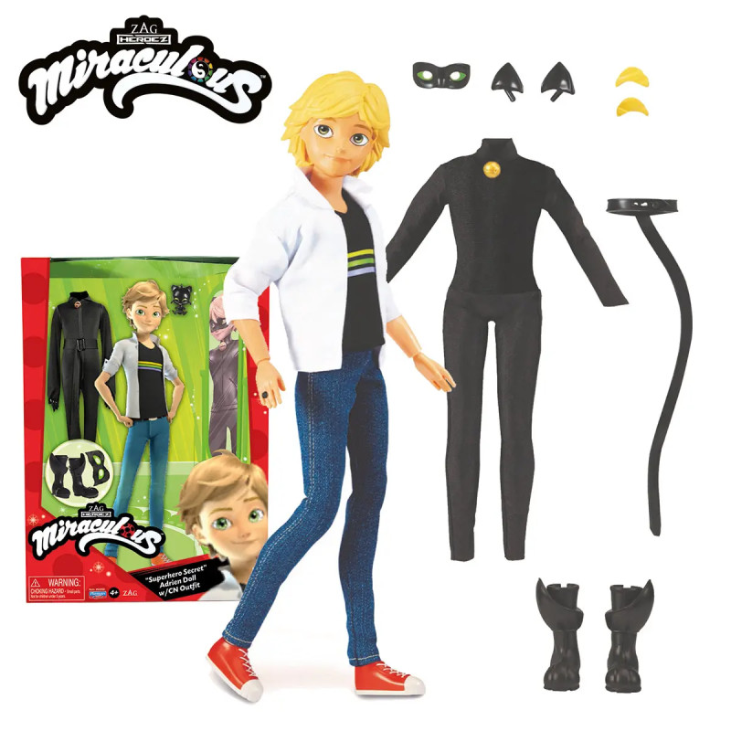 Poupée Miraculous - Adrien et 2 tenues - MIRACULOUS