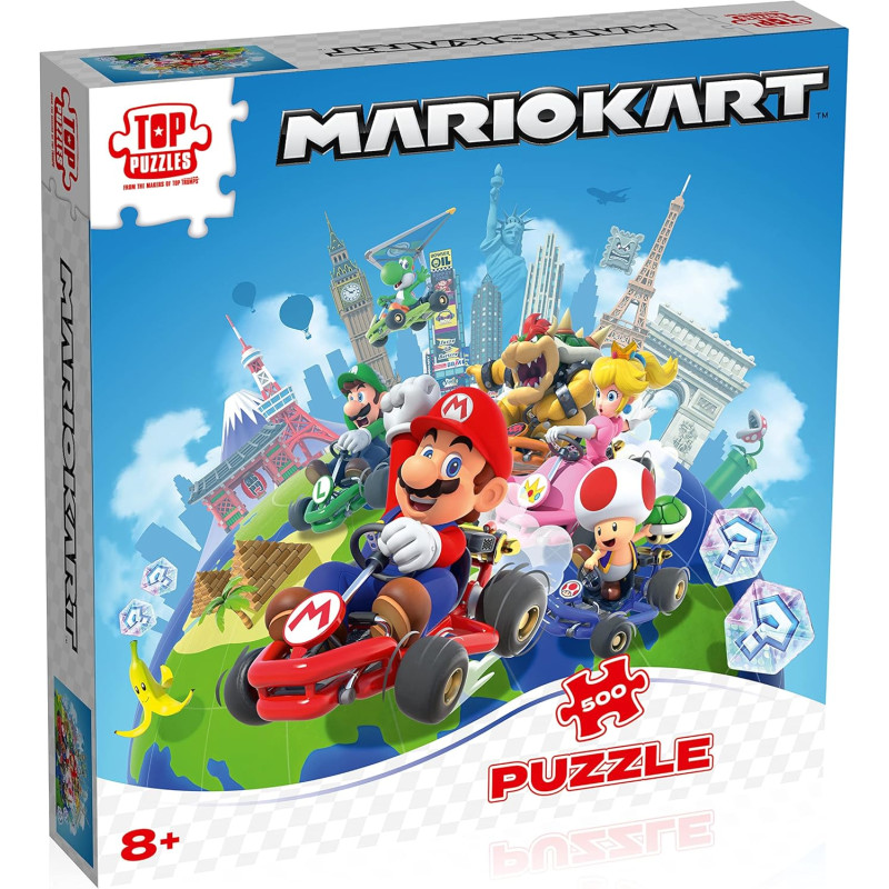 Puzzle 500 pièces Autour du monde Mario Kart - TOP PUZZLE