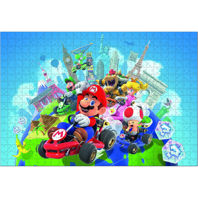Puzzle 500 pièces Autour du monde Mario Kart - TOP PUZZLE