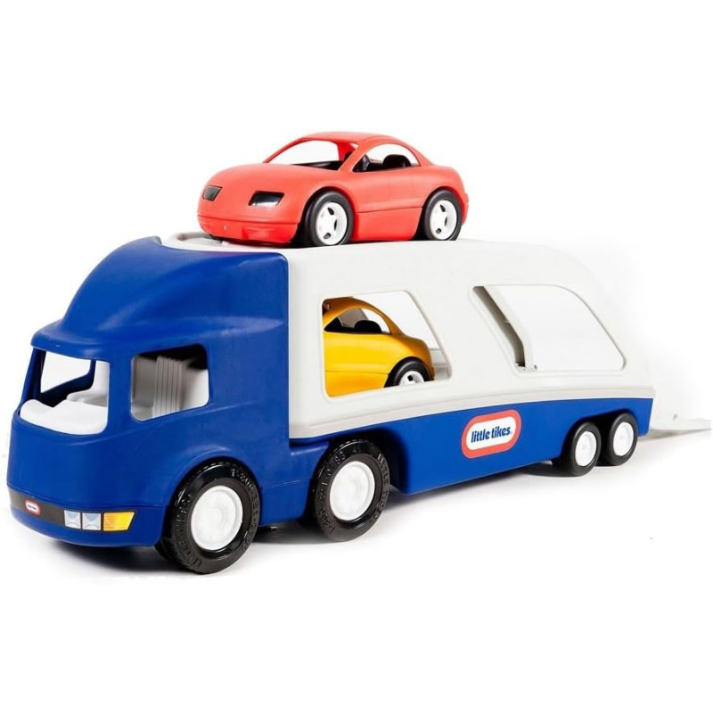 Camion Porte vehicule avec 2 voitures de courses - LITTLE TIKES