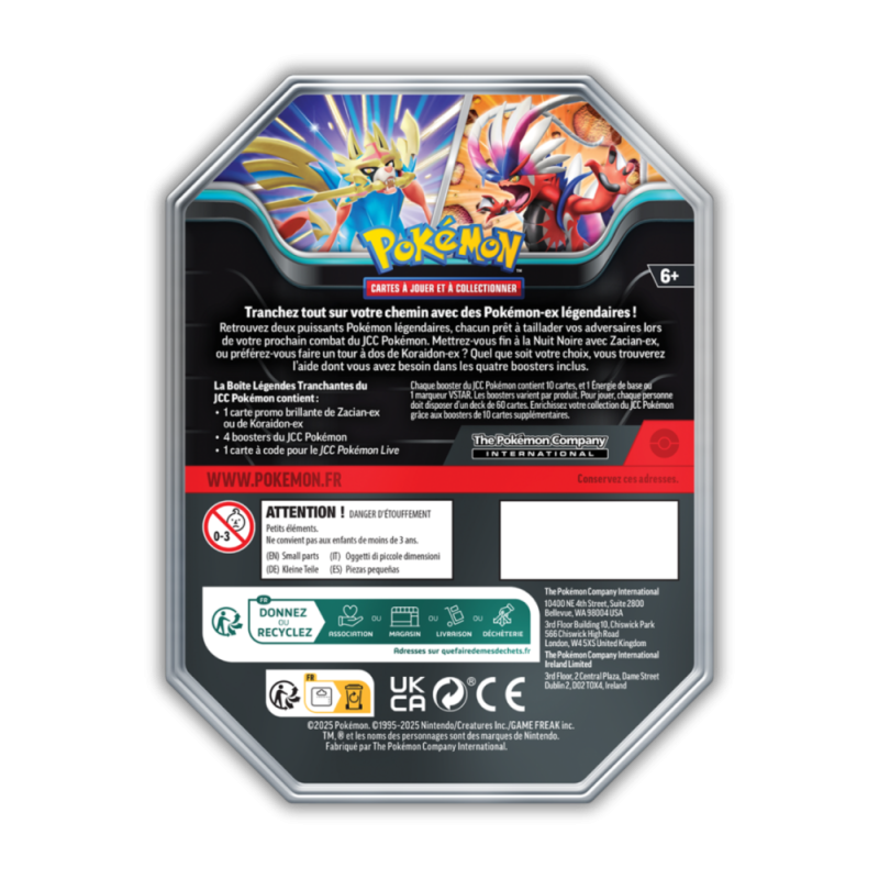 Pokébox Légendes Tranchantes Zacian-ex ou Koraidon-ex - POKEMON