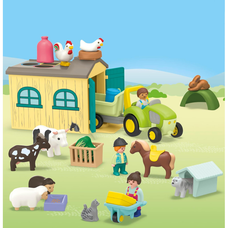 Ferme avec tracteur et animaux - PLAYMOBIL