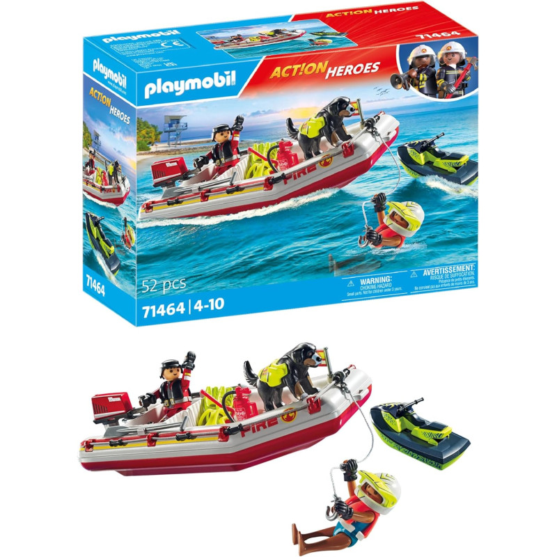 Bateau de pompier et scooter - PLAYMOBIL