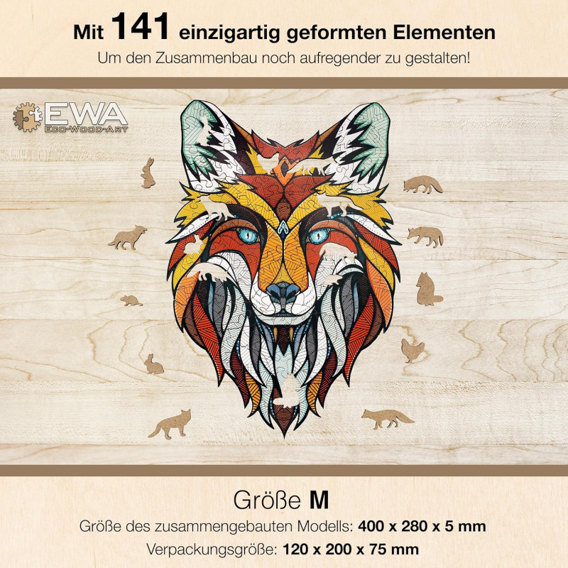 Puzzle bois renard 141 pièces - EWA Puzzle bois renard 141 pièces - EWA