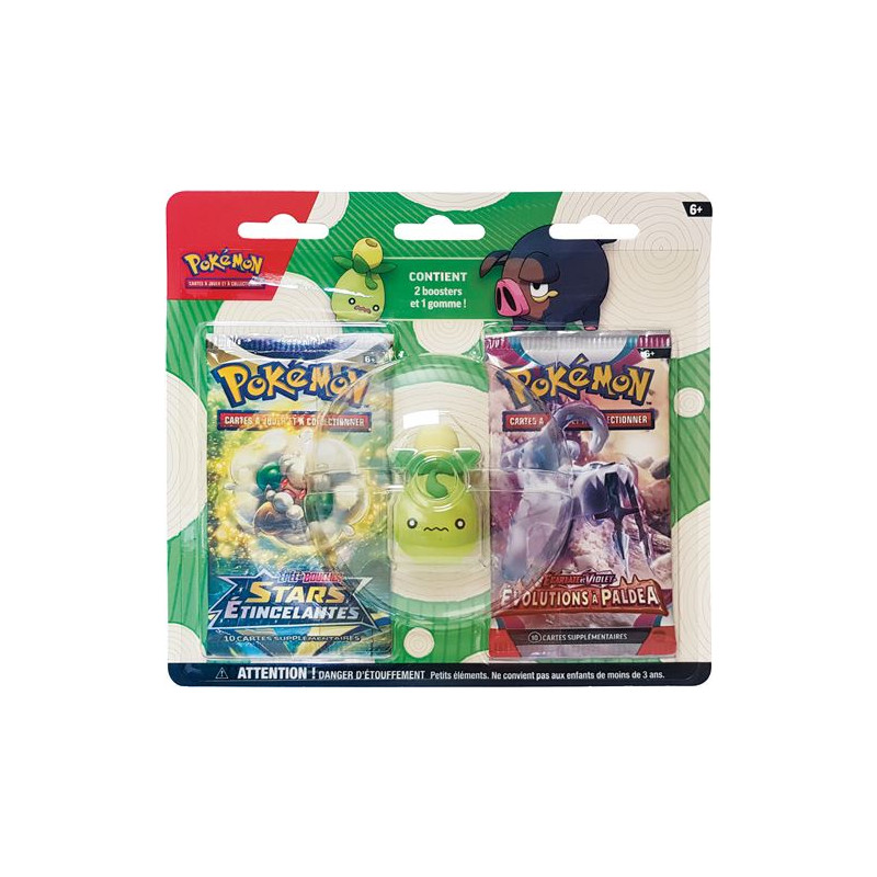 Pack 2 boosters et gomme Gourmelet ou Olivini - POKÉMON