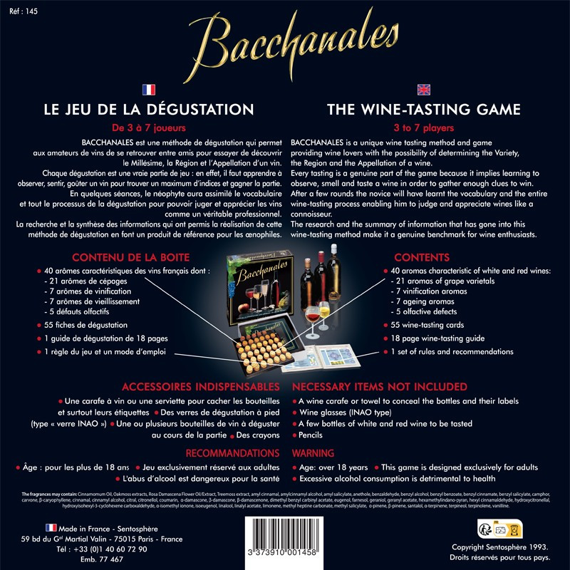 Bacchanales initiation à l'œnologie - SENTOSPHERE