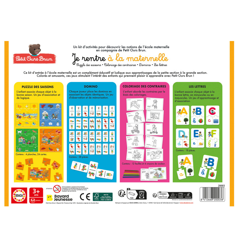 Je rentre à la maternelle Petit Ours Brun - EDUCA BORRAS