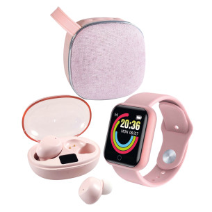 Coffret montre connectée 3 pièces rose - INOVALLEY