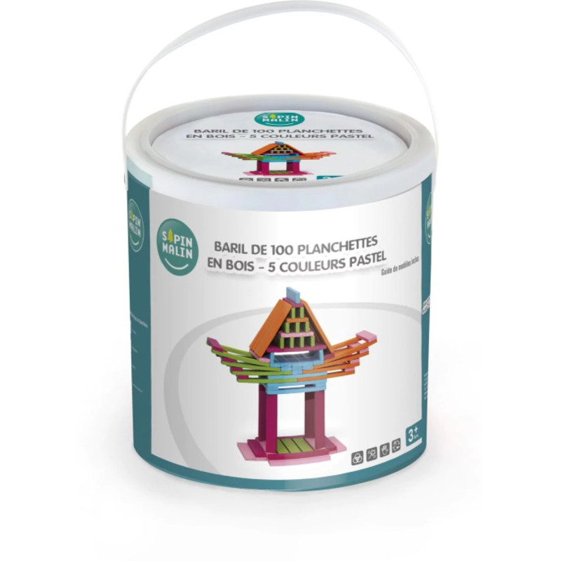 Baril 100 planchettes en bois - TROUSSELIER