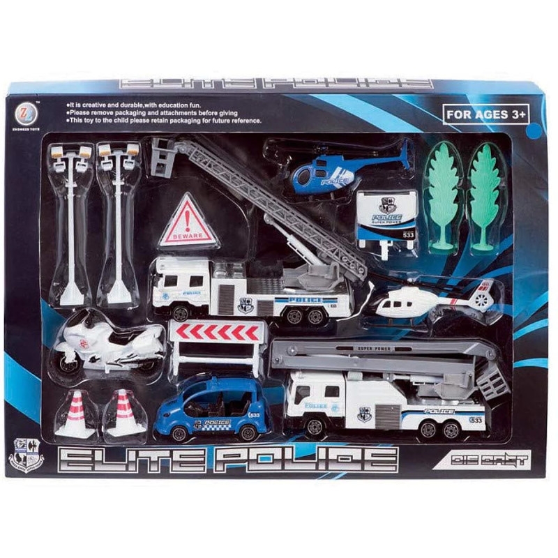 Coffret 6 véhicules police - WDK PARTNER