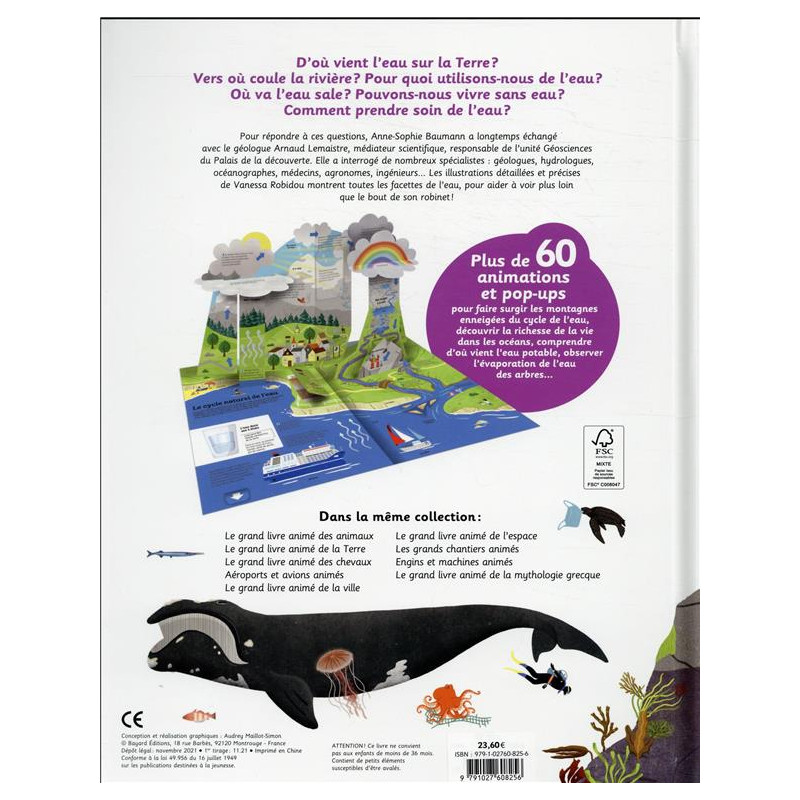 Le grand livre animé de l'eau - BAYARD