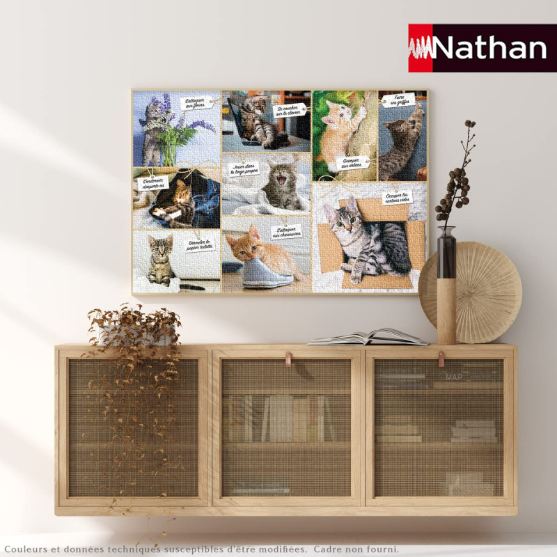 Puzzle 1500 pièces : bêtises de chat - NATHAN