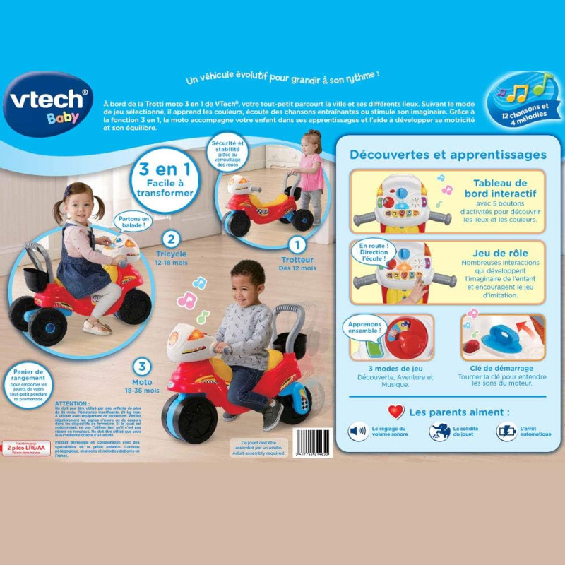 Porteur Trotti moto 3 en 1 - VTECH