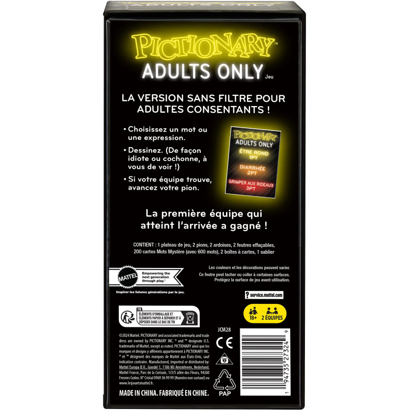 Pictionary adults only - MATTEL