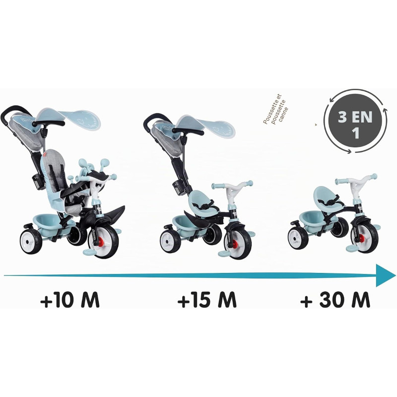 Tricycle baby driver plus bleu - SMOBY