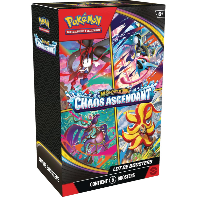 6 Boosters Mega évolution - Chaos Ascendant ME04 - POKEMON