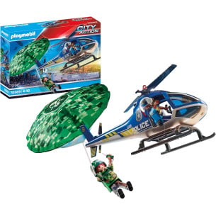 Police hélicoptère et parachutiste - PLAYMOBIL