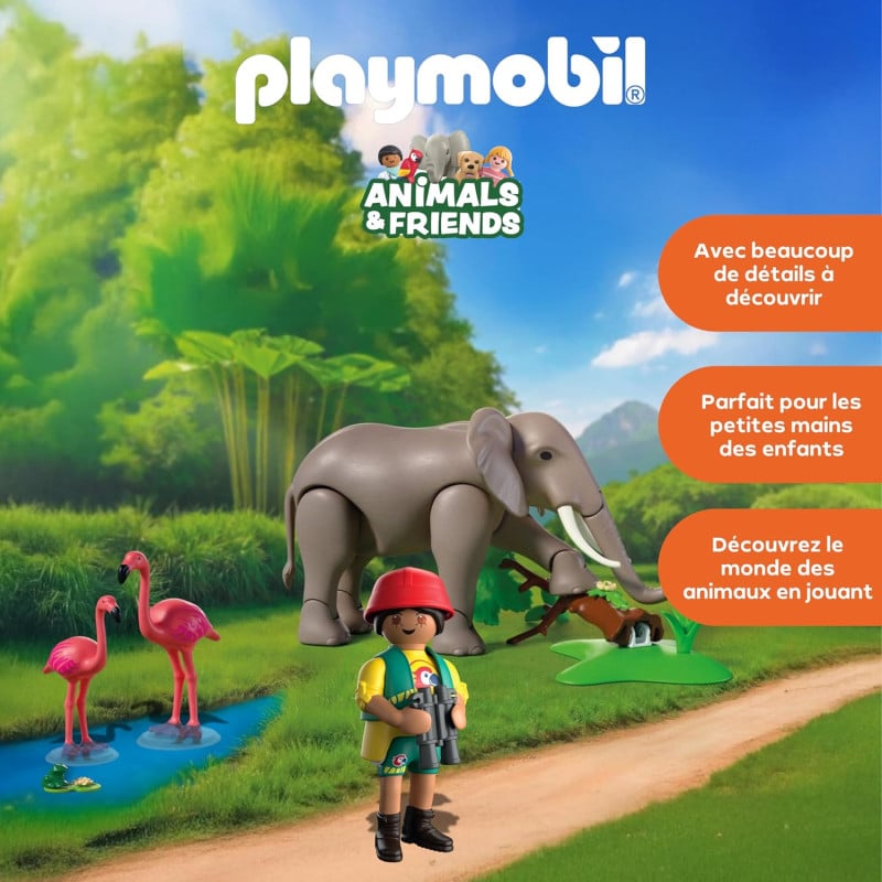 Eléphants + soigneur animalier - PLAYMOBIL