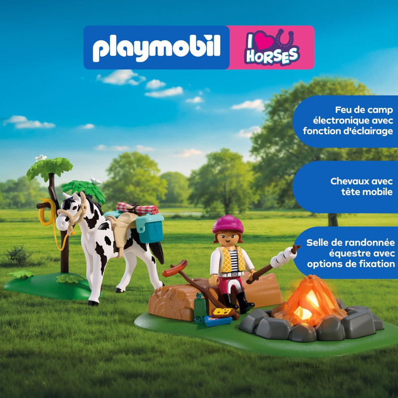 Balade a cheval et feu de camp - PLAYMOBIL