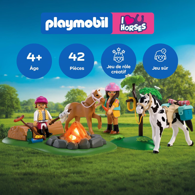 Balade a cheval et feu de camp - PLAYMOBIL