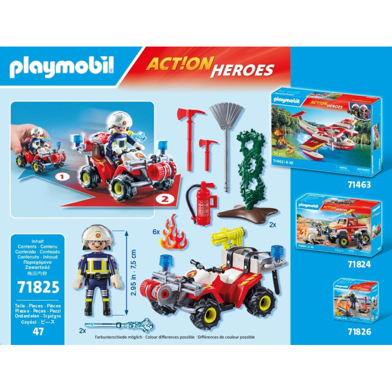 Pompier quad et arbustes - PLAYMOBIL