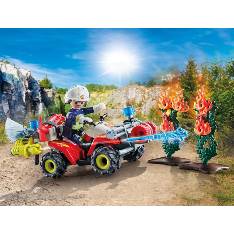 Pompier quad et arbustes - PLAYMOBIL