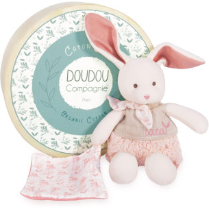 Lapin avec Doudou rose - DOUDOU ET COMPAGNIE