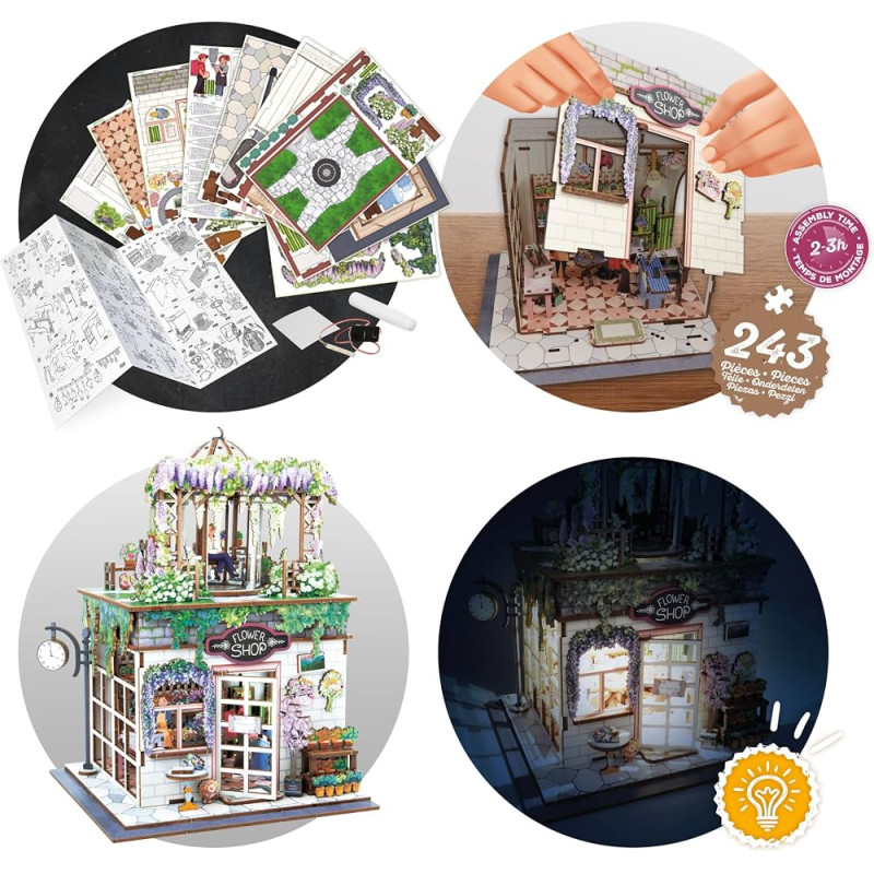 Maquette en bois Flower shop - GRAINE CREATIVE
