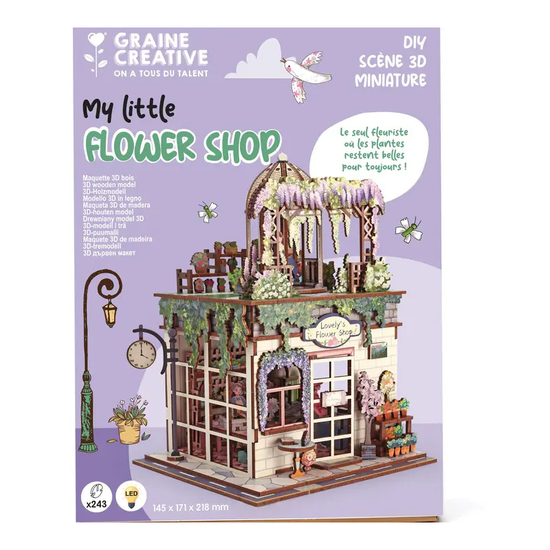 Maquette en bois Flower shop - GRAINE CREATIVE