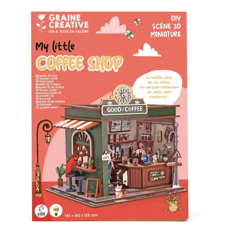 Maquette en bois Vitrine coffee shop - GRAINE CREATIVE